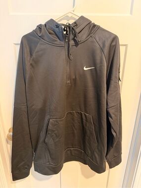 Nike Black Pullover Hoodie with White Swoosh
